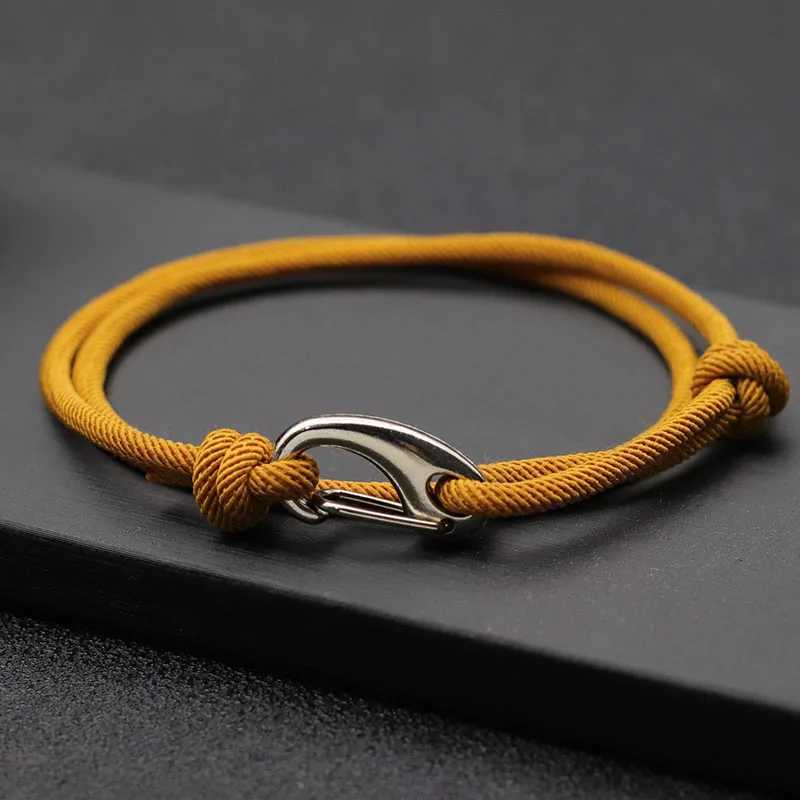 Charm Bracelets New adjustable 3mm thin rope bracelet Homme double-layer hand woven rope bracelet Pulseras Hombre Legend Braslet mens Joias J240914