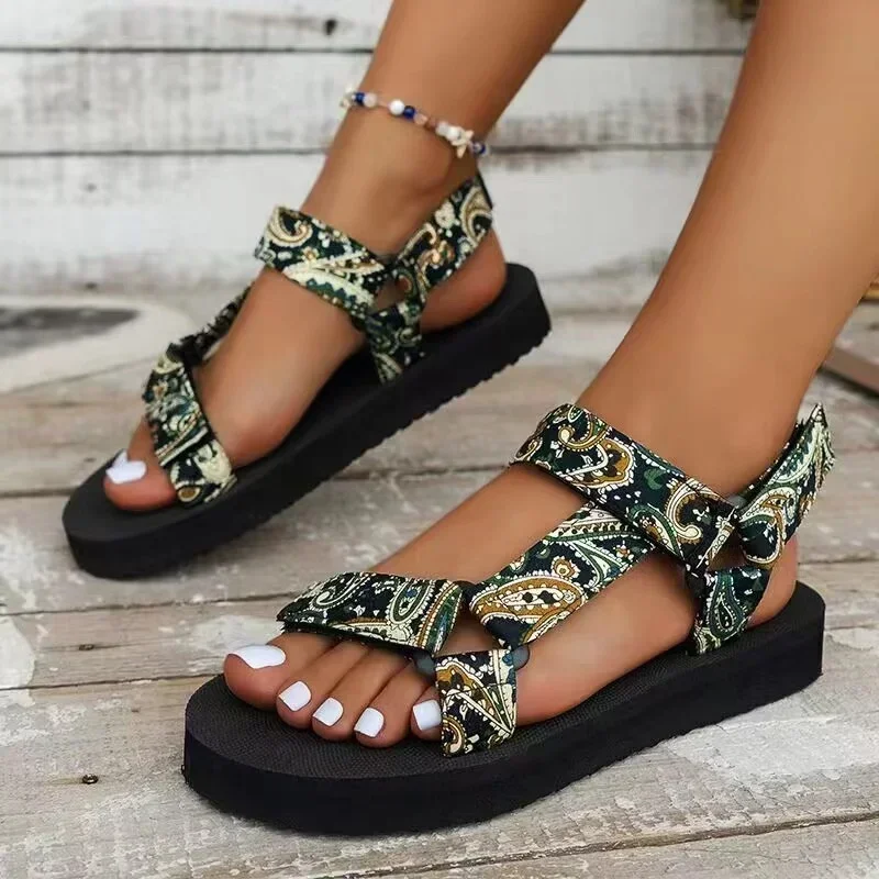 Summer Flat Women's Shoes Hemp Rope Set Foot New Beach Outdoor All-match Casual Slippers Large Size Women Sandals ee5a