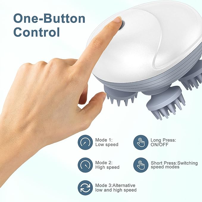 Upgraded Handheld Pet Massager with 4 Rotatable Massage Heads Three Modes Electric Massager for Dog Cat