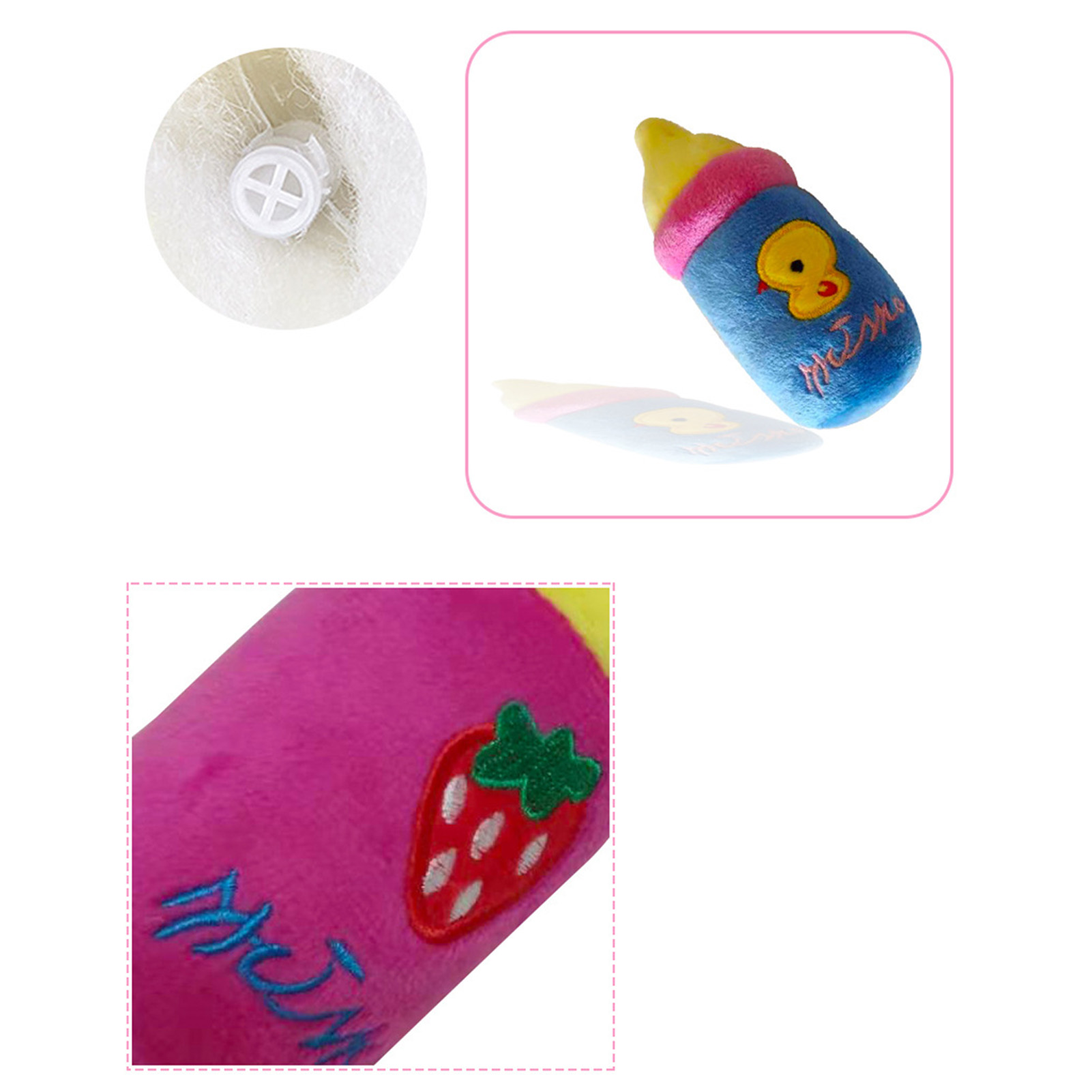 Dog Plush Toy Milk Bottle Bite Resistant Relieve Boredom Soft Pet Dog Squeaky Plush Toy For Indoor Outdoor