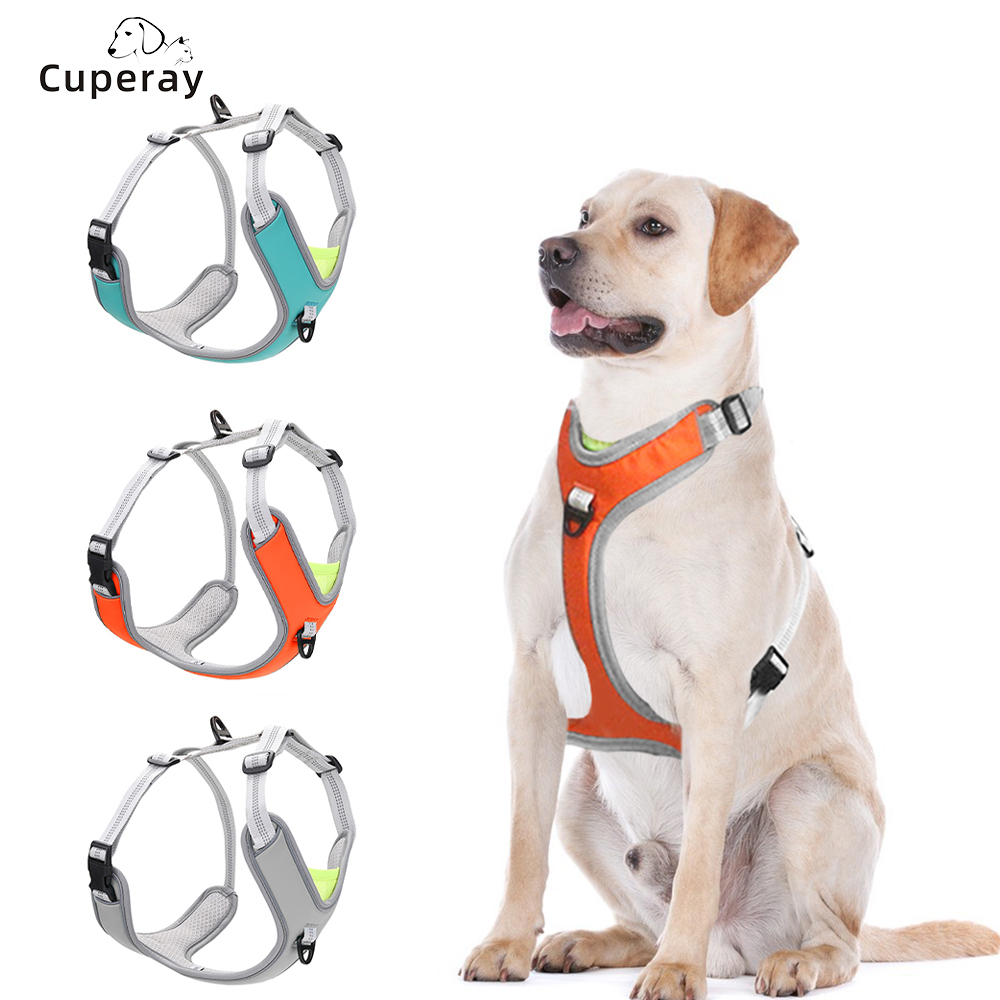Reflective Dog Harness and Leash Set, Vest Style Adjustable Blast Proof Design Dogs Harness for Medium and Large Dogs Outdoors