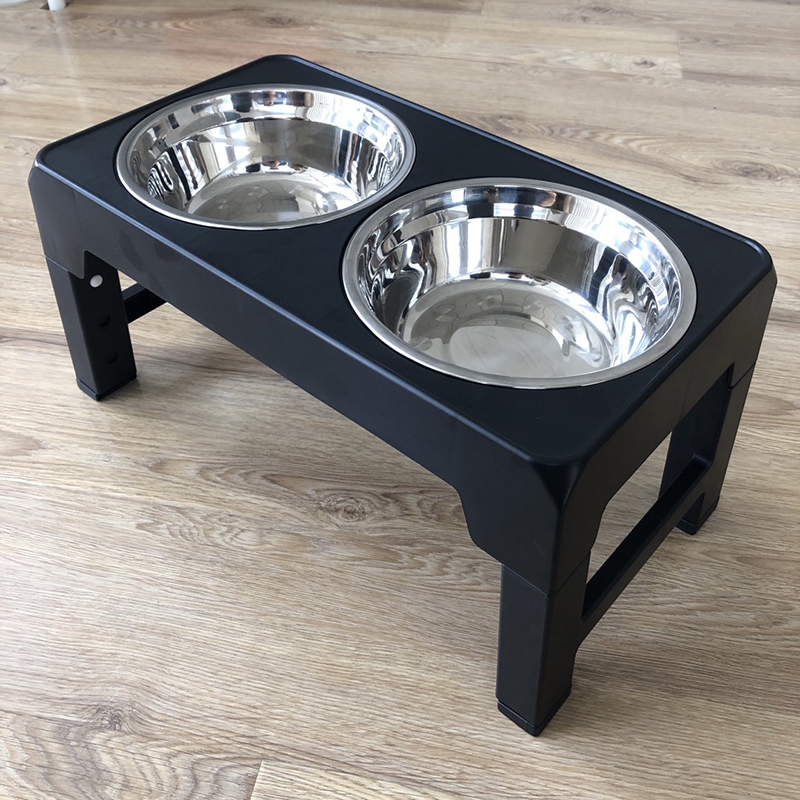 Elevated Dog Bowls Stainless Steel Double Bowls Large Capacity Adjustable Raised Pet Bowl With 4 Height Modes