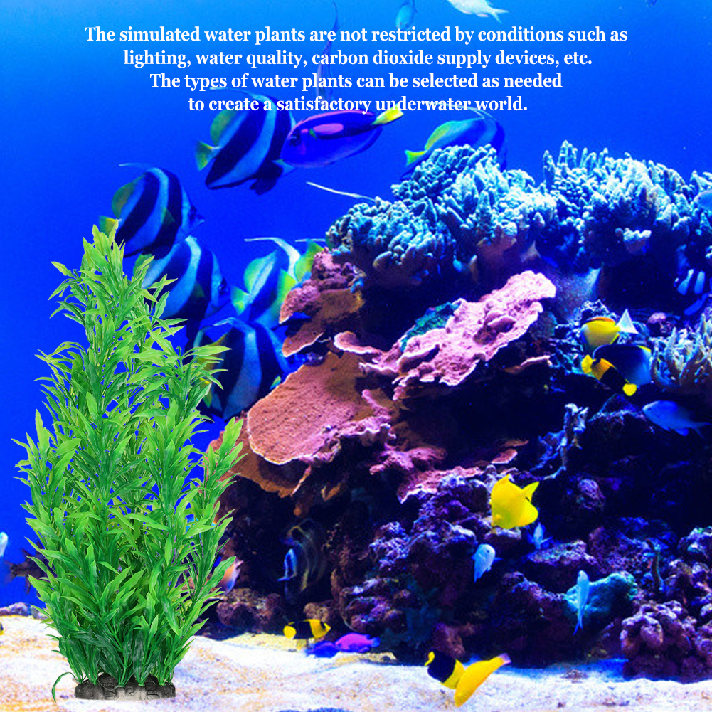 Aquarium Decoration Artificial Water Plants, Fish Tank Landscape, Green Ball Grass, 2Pcs