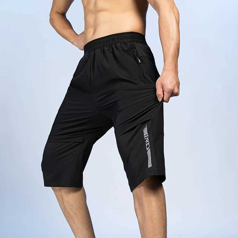 Summer Shorts Men Calf-Length Pants Bodybuilding Casual Joggers Workout Sporting Short Sweatpants Ice Silk Sportswear Mens Beach Y240914