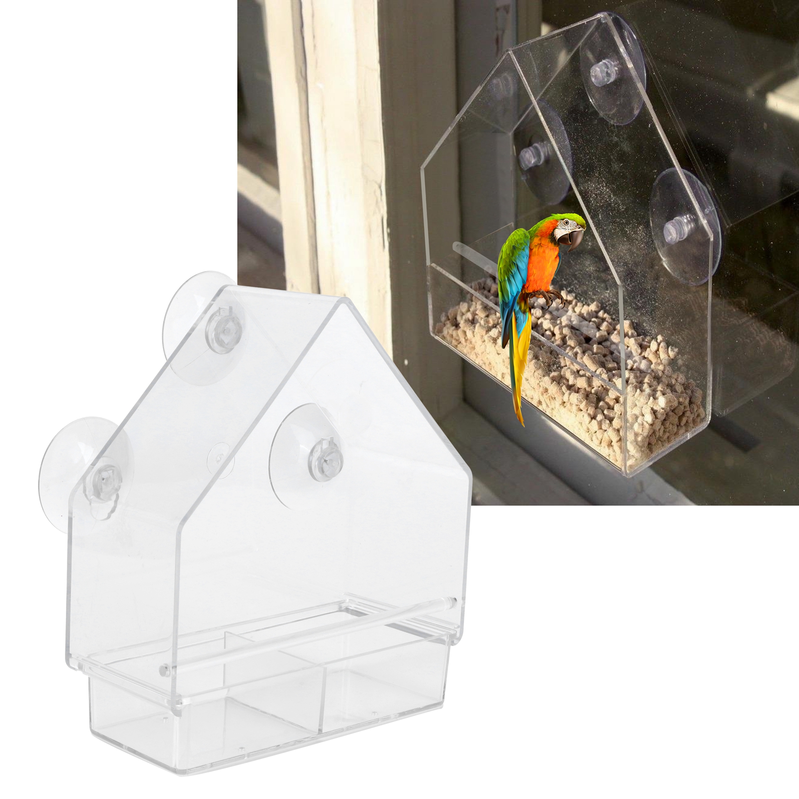 Indoor and Outdoor Hanging Bird Feeder, PS Transparent, Feeding Tool for Small Birds