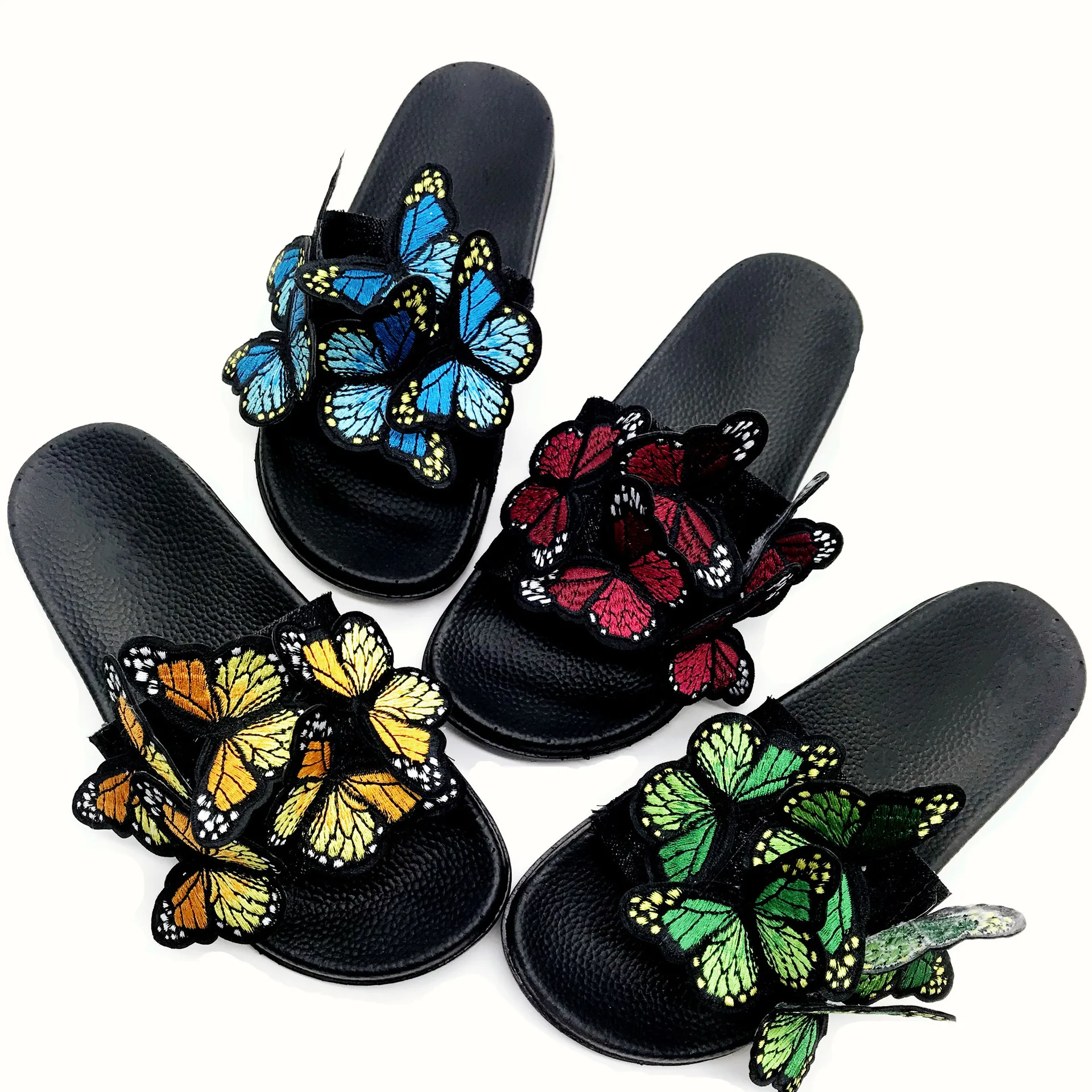 Retro Women Butterfly Slippers Summer Fashion embroidery Lightweight Anti Slip Flat Bottom Sandal Outdoor Beach Casual Shoes aa5c 65b