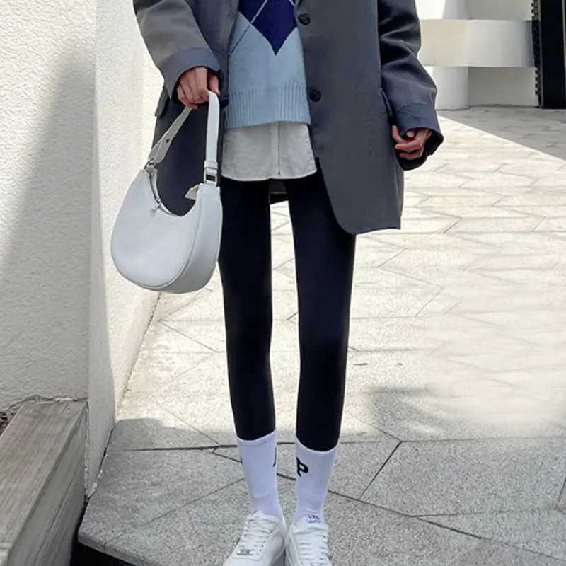 Velvet Winter Leggins Womens Solid Color Thick Pants Warm Velvet High Waist Solid Color Outdoors Casual Classic LeggingsX240914