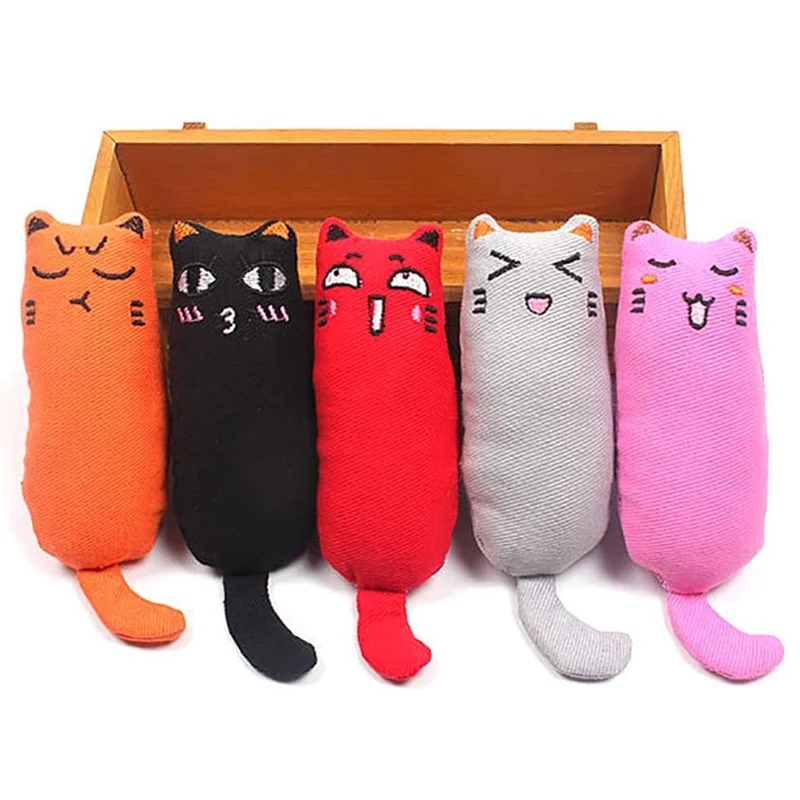 Teeth Grinding Catnip Toys Funny Interactive Plush Cat Toy Pet Kitten Chewing Vocal Toy Claws Thumb Bite Cat mint For Cats hot