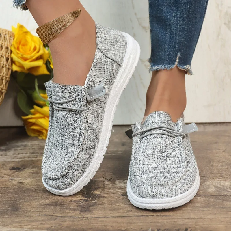 New Casual Chunky Platform Cloth Shoes for Women 2024 Spring Low Top Flat-Heeled Shoes Woman Plus Size 43 Orange Cheap Sneakers
