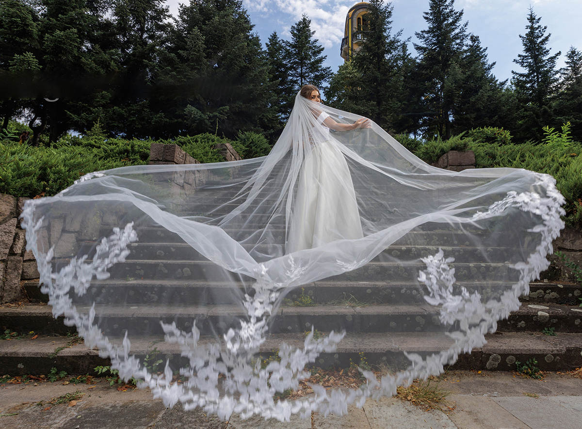 Glamorous Wedding Veil Appliques One Layer Long Cathedral Length Bridal Veils Applique Edge Wedding Accessories Custom Made