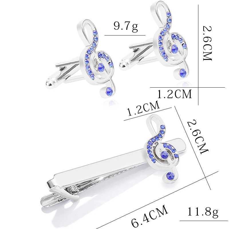 G major tie clip music note blue crystal copper Tie Clips cufflinks set Business Tie Clip High pitch music Necktie party ClipsX240914