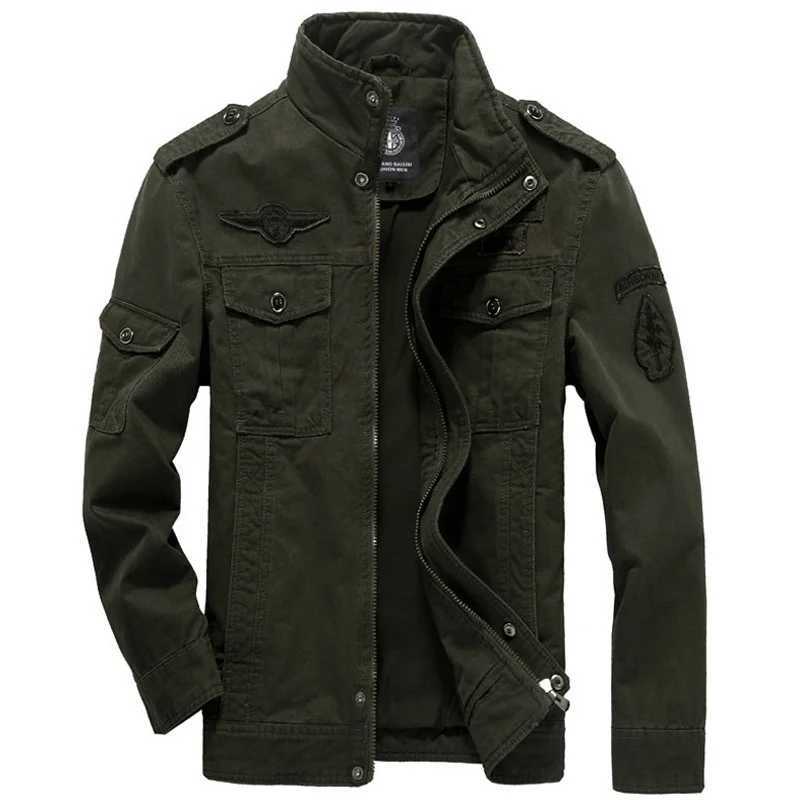Military Jacket Mens Autumn Cotton Pilot Jacket Plus Size 5XL 6XL Military Jacket Mens Bomber Jacket Cargo Flight Winter Jacket Mens W240914
