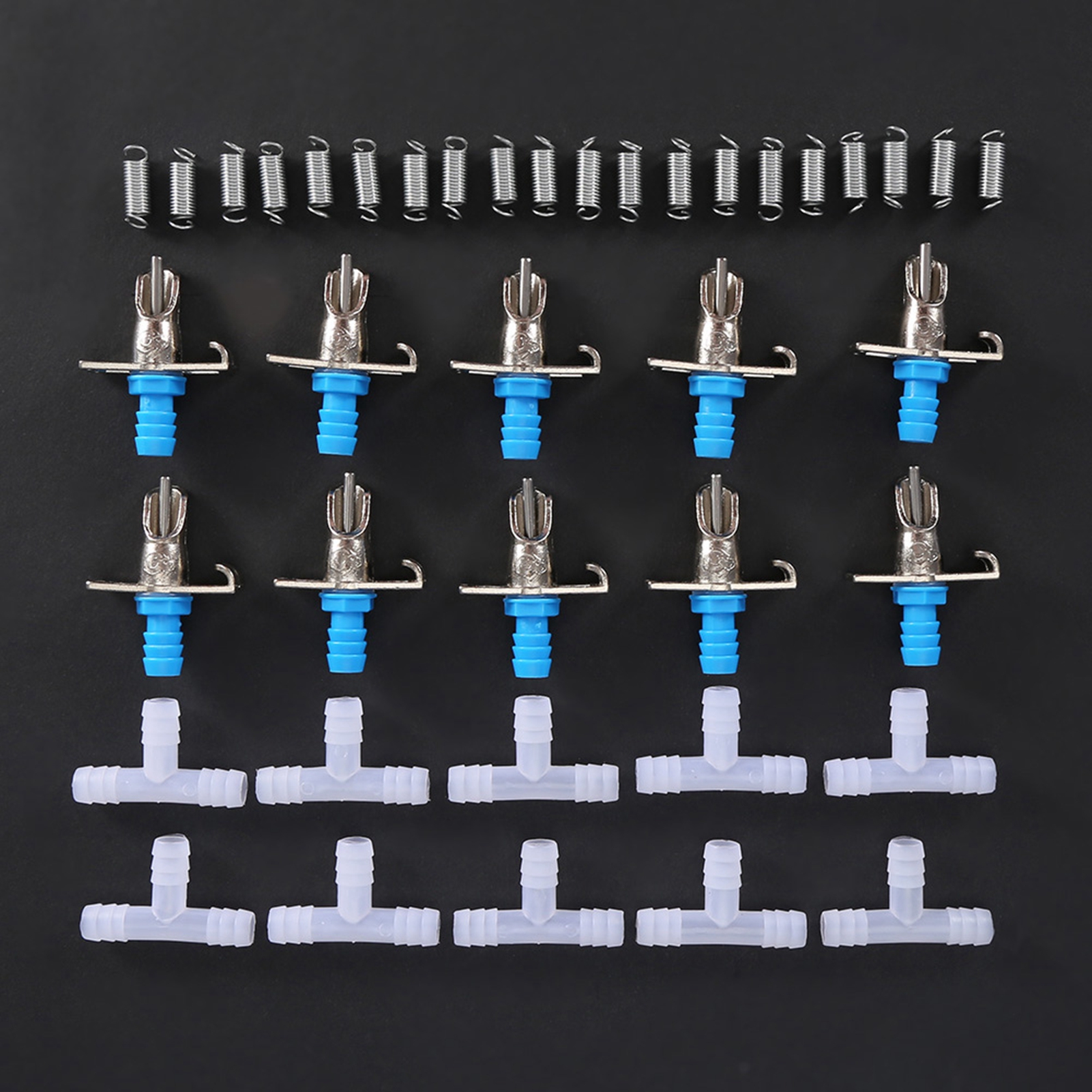 10PCS Rabbit Drinker Nipple Waterer Drinking Water Tool Double Hang Springs