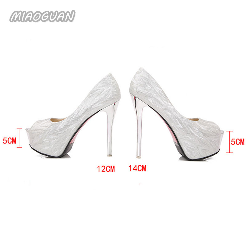 2025 new Glitter Sexy Fashion Platform Thin Pumps Women Peep Toe High Heels Party Wedding Banquet Nightclub Shoes 5e76 5295