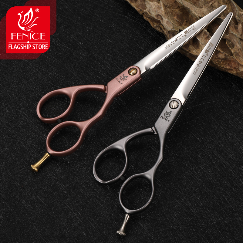 Fenice Dog Scissors JP VG10 Steel 35°Curved 6.25 Inch Curved&Straight Dog Grooming Scissors Pet Trimming Scissors
