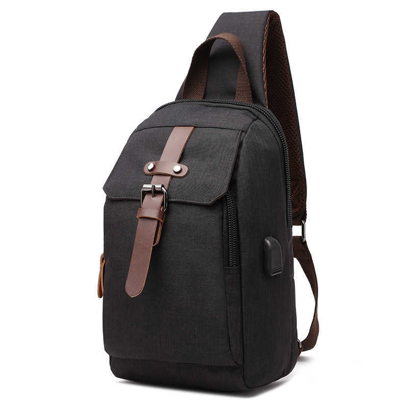 Solid color anti splash single shoulder bag middle school student schoolbag Korean college style backpack men's fashion leisure travel bag 240915