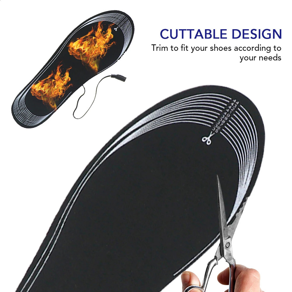 Heated Insole for Men Women Cuttable USB Powered Electric Heating Shoe Inserts Foot Warmers for Winter Camping Skiing Cycling 241010