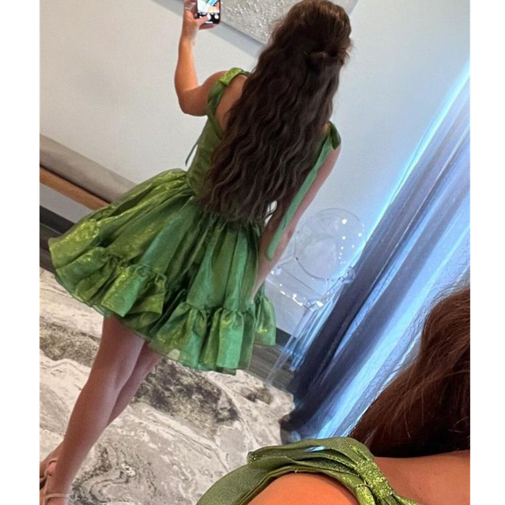 Prom Dresses with Pocket, High Low Green Formal Dresses, Green Evening Dresses Strapless