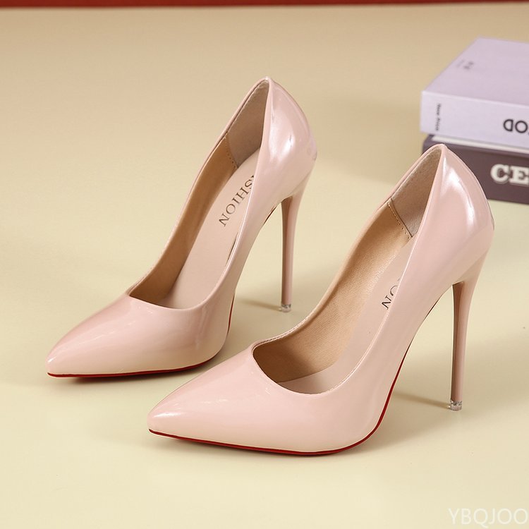 12cm Super High Thin Heels Pumps Women Pointed Toe Patent Leather Wedding Colorful Dress Stiletto Heel Shoes Woman 207d