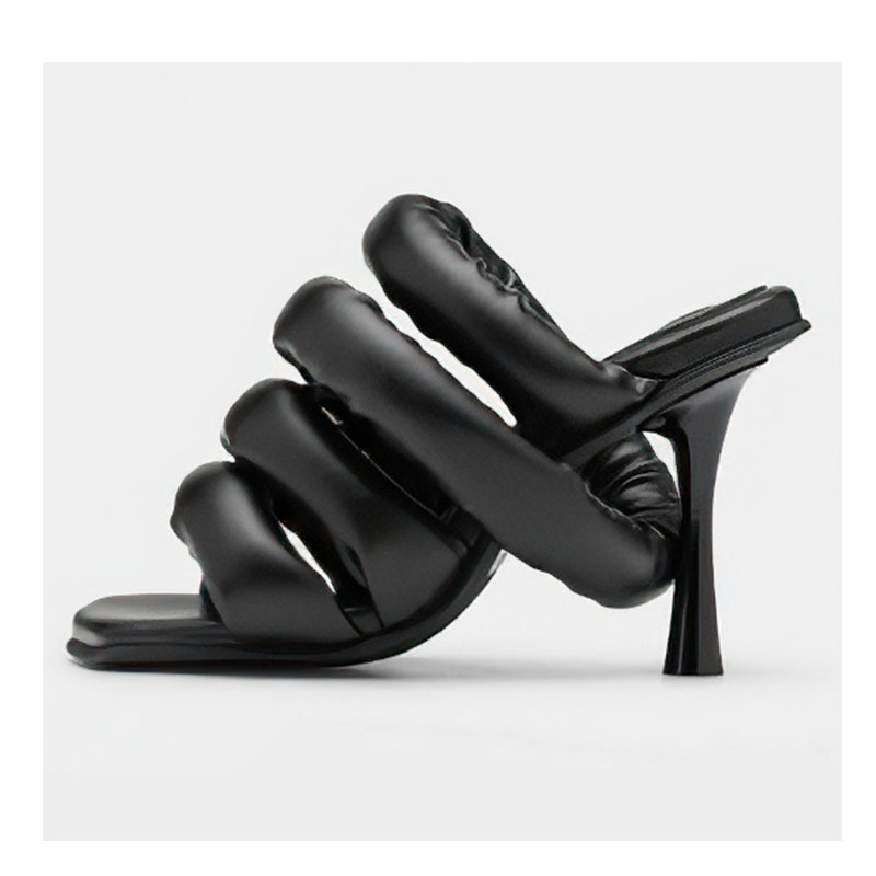Square Colorful Head Fish Mouth Fashion Walk Heel Sandals Women Summer Empty Candy Colored Muller Shoes High Heels Slippers d06f s