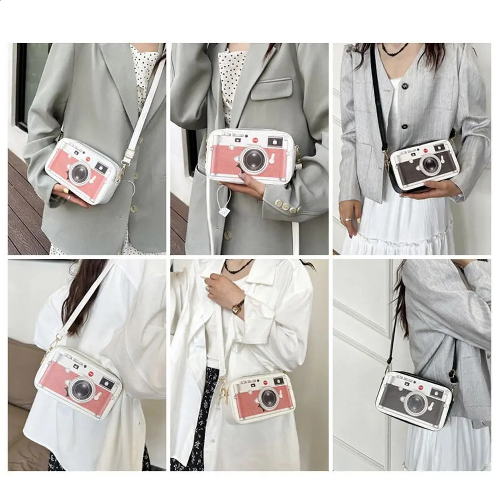 Large capacity womens shoulder bag PU three-dimensional Exquisite small square creative camera bag 240912