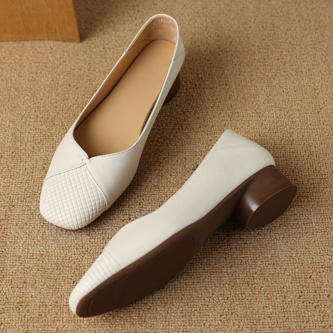 size Plus 34-41 women's genuine leather square toe slip-on flats elegant ladies high quality soft comfortable slim daily shoes 3906