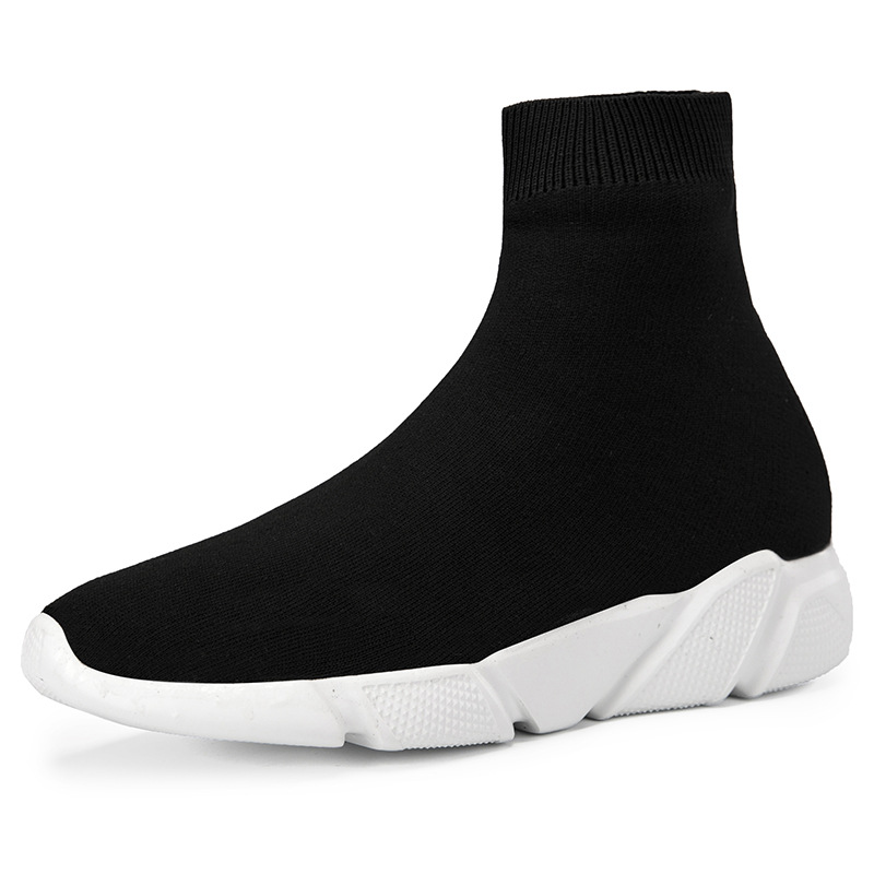 Women Boots Fashion Sneaker Plus Size Socks Shoes Breathable High-top Stretch Fabric Slip-On Casual Women Shoes 45 46 2023 New