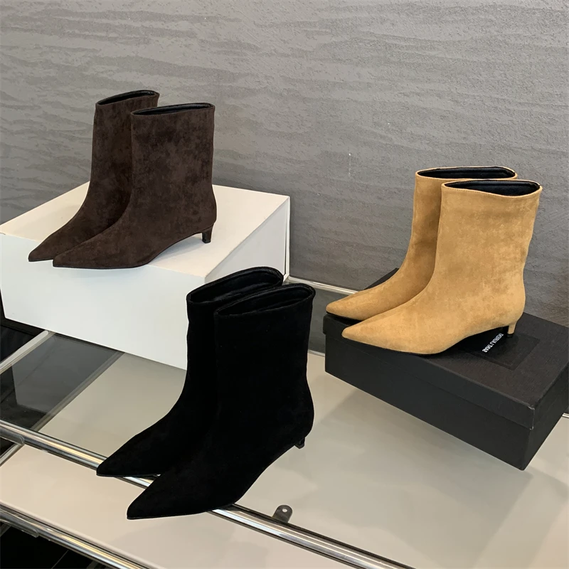 Eilyken Vintage Pointed Toe Women Ankle Boots Designer Thin Low Heel Shoes Modern Short Botas Autumn Winter atos De Mujer c9d7 117e
