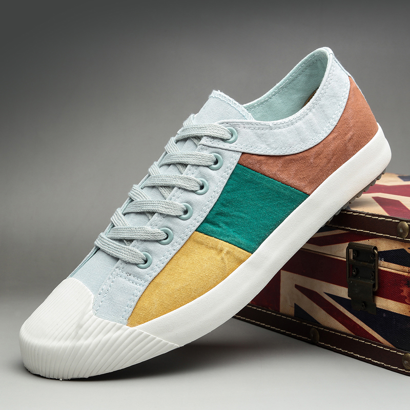 Men's Canvas Shoes Flat High Top Vulcanized Shoes Men's Sneakers 2023 New Men Black Casual Canvas Shoes Men's Shoes Sneakers