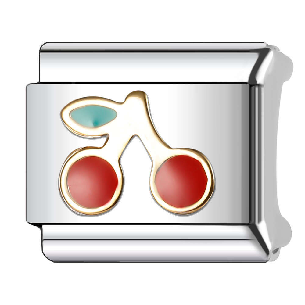 New Women's Gift love red heart Bead Italian Charms Links Bangle Beads Fit 9mm Stainless Steel Bracelet Making DIY For Women accessories Fashion 