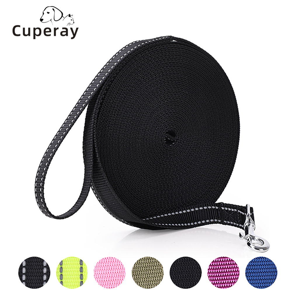 Dog Training Leashes Rope Reflective Nylon Webbing Outdoor Dog Walking Webbing 4.6m/9.1m/15.3m Extended Rope Strong and Durable
