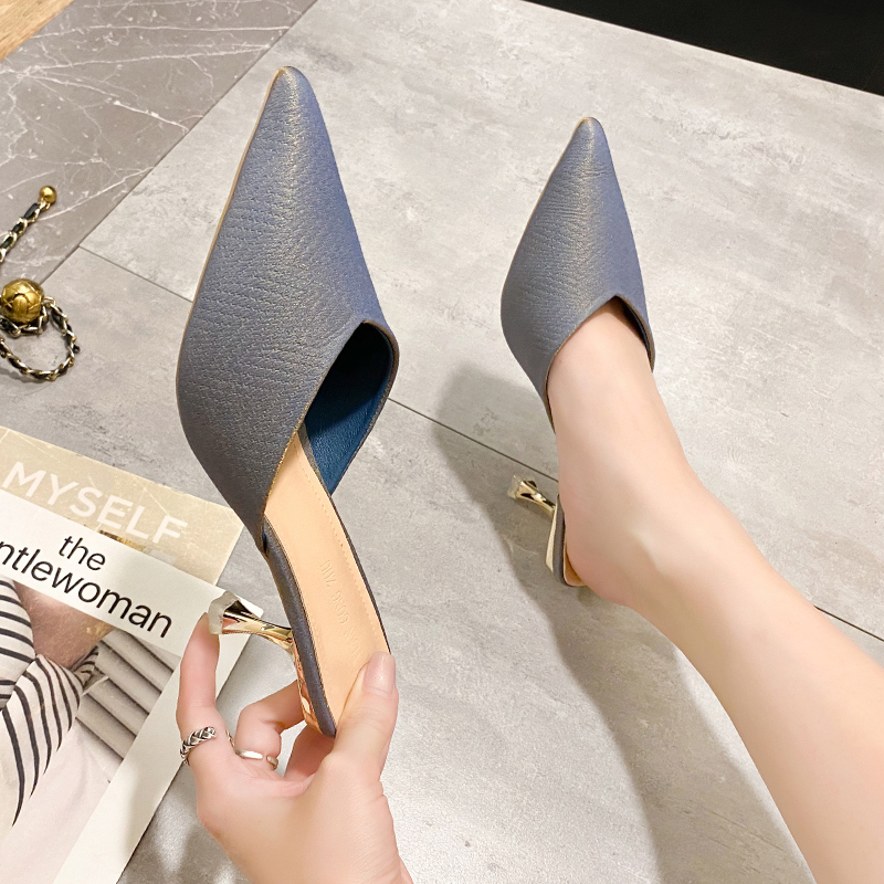 Beach Women's Shoes Trends Womens Pointed-Toe High Heel Pumps Ladies Designer Heels Mules Slippers 4d79 s