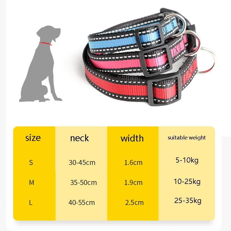 Reflective Dog Collar Medium Large Dog Adjustable Nylon Pet Collar Golden Retriever Dog Collars for Dog and Cat Pet Accessories