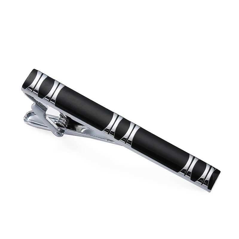 High quality mens and womens tie clip Round black enamel metal tie accessories business jewelry giftsX240914