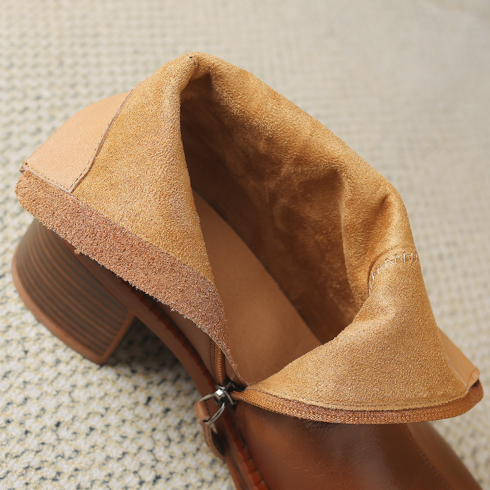 genuine Women's leather 5cm thick med heel pointed toe side zip autumn ankle boots elegant ladies black slim short booties shoes cdeb