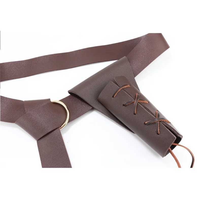EagleKu Medieval Belt Vegvisir Knight Waistband PU Leather Belt Retro Renaissance Knight Belt Leather Waistband for MenX240914