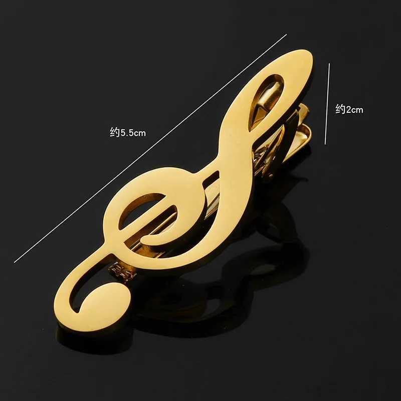 Creative notes clip mens senior titanium steel personalized piano musical instrument fashion stainless steel tie clipX240914