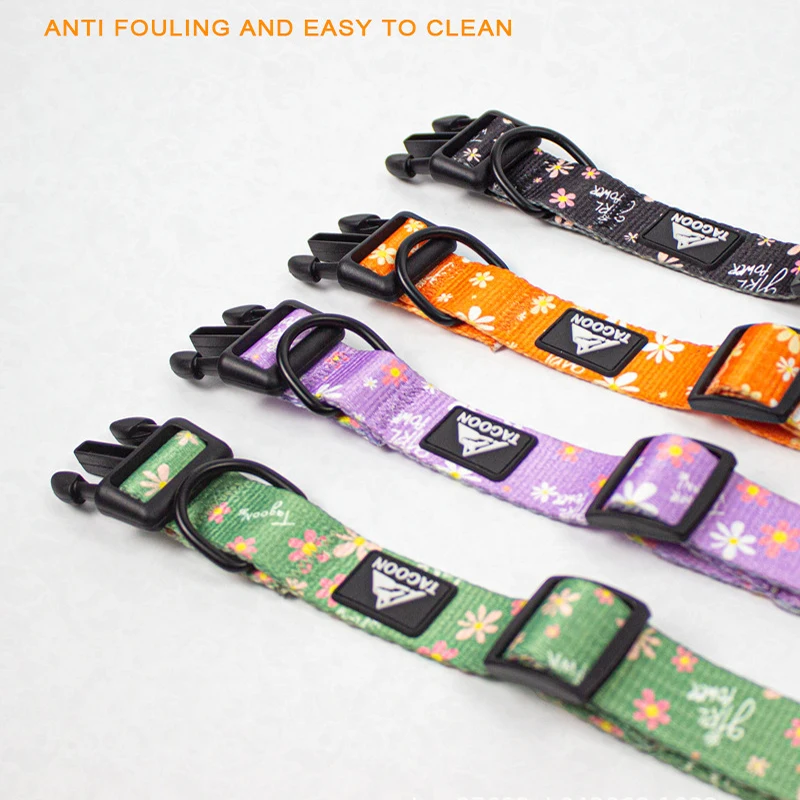 Printed Dog Collar Adjustable Nylon Pet Collar and Leashes Set Pet Supplies Medium,Small Dog Collars for Dog Walking & Training