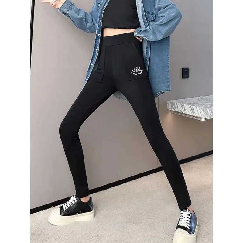 2024 New Fashion Lambwool Fluff Ankle-length Legginsy Warm Fleece Lined High Waist Leggings Pants Winter Slim Big Pocket ThickX240914