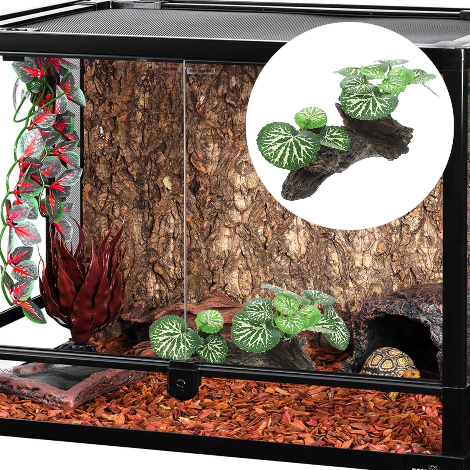 Plant Decoration Natural Hiding Places Amphibians Fish Tank Turtle Reptile Plants Resin Terrarium