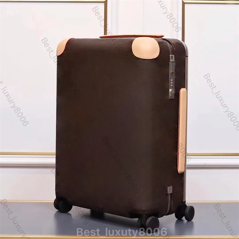 Classic Luggage Designer suitcase Luxury Carry on case size Cabin French canvas with leather handle aluminum pull rod universal wheel