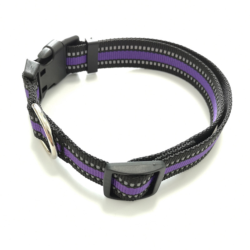 Dog Collar Night Reflective Dog Collar Pet Supplies Puppy Cat Collar Nylon Adjustable with Metal D Ring Durable Pet Accessories