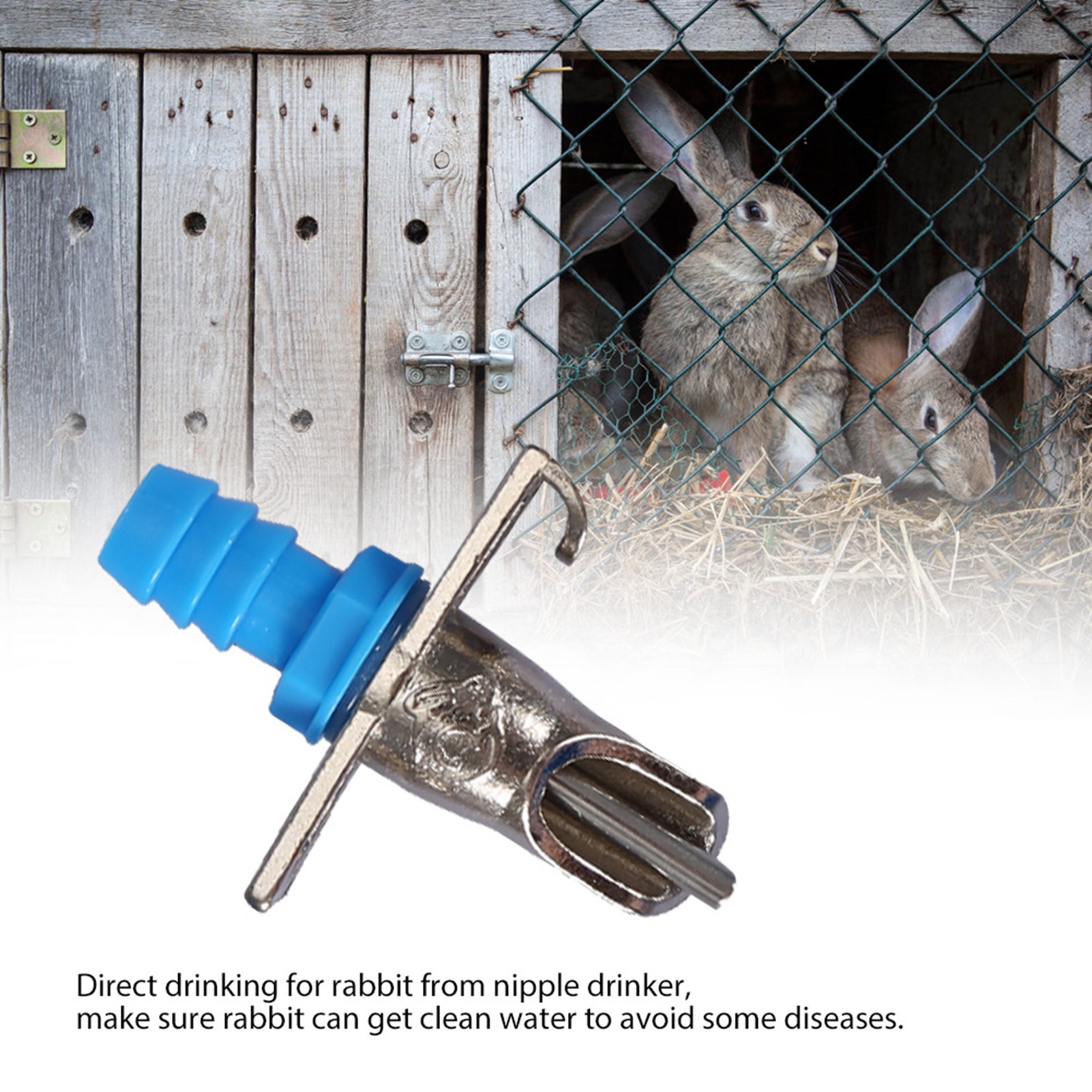 10PCS Rabbit Drinker Nipple Waterer Drinking Water Tool Double Hang Springs