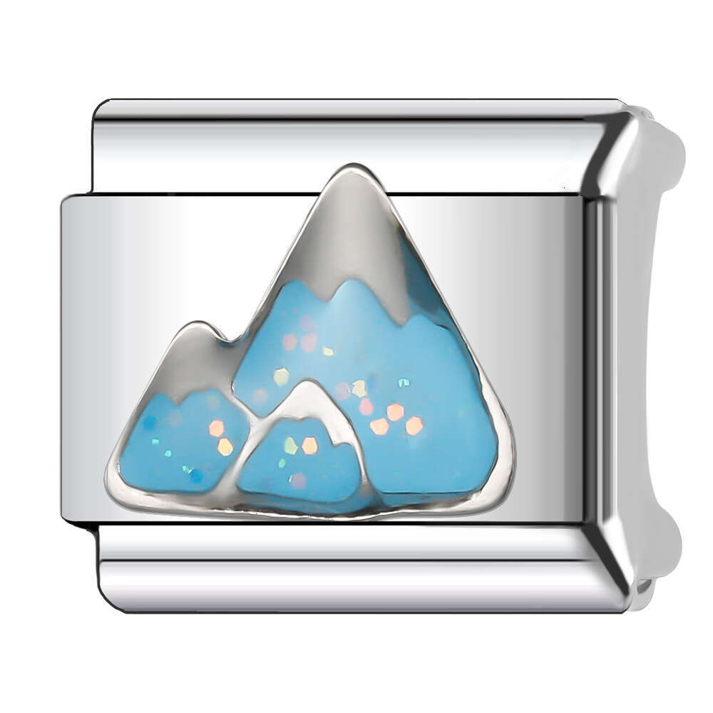 New Women's Gift blue butterfly Bead Italian Charms Links Bangle Beads Fit 9mm Stainless Steel Bracelet Making DIY For Women Fashion Jewelry