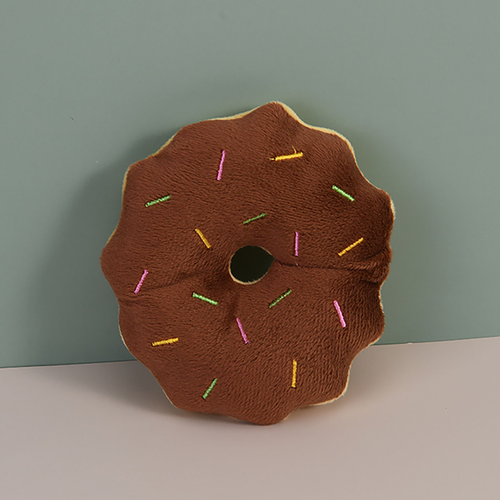 Dog Donut Toys Bite Resistant Teeth Grinding Relieve Boredom Cartoon Cute Squeaky Plush Dog Toy For Pet Supplies
