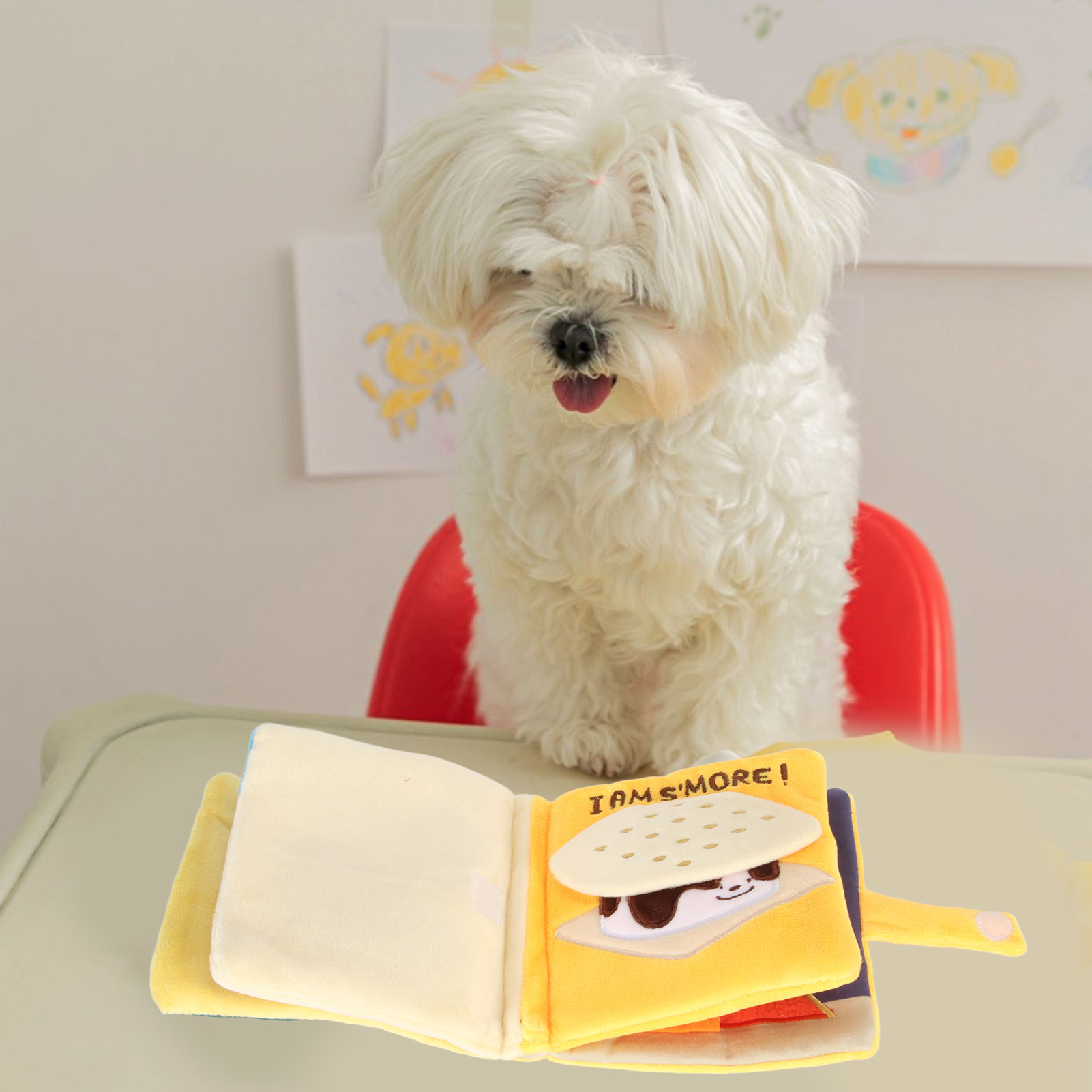 Puppy Snuffle Book Plush Dog Puzzle Book Dog Sniffling Training Book Toy For Indoor Outdoor