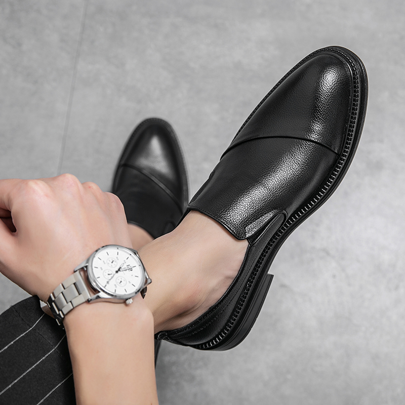 Pointed Fashion Toe business Dress Black Loafers New Leather Oxford Men Formal Mariage slip on Wedding party Shoes 1adb