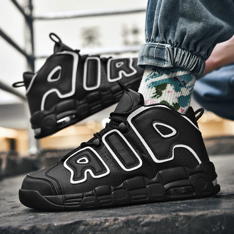 Men's Basketball Shoes Air Cushion Outdoor Wearable Non-slip Sneakers Breathable Gym Training Footwear Black Sneakers Women