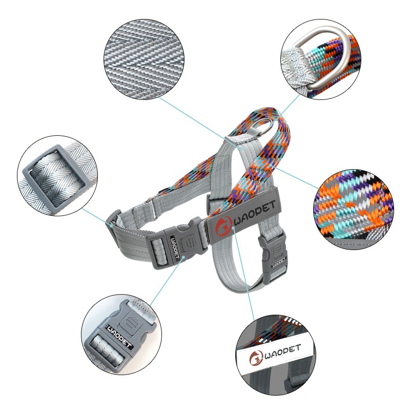 Dog Harness for Small Medium Pets Outdoor Walking Training Breathable Puppy Harness No Pull Quick Release Pet Safety Supplies