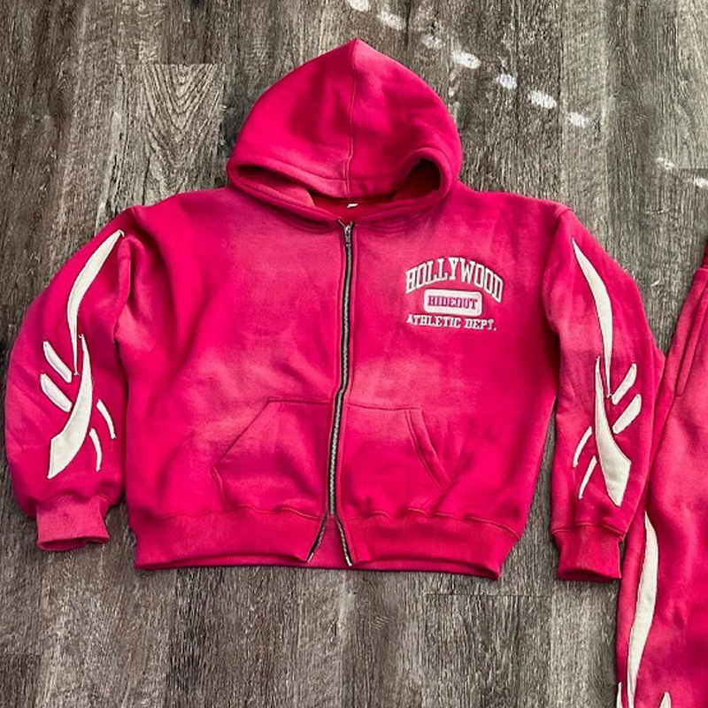 Y2K Hip Hop Tracksuits: Printed Patchwork Loose Hoodie & Joggers Set for Men and Women
